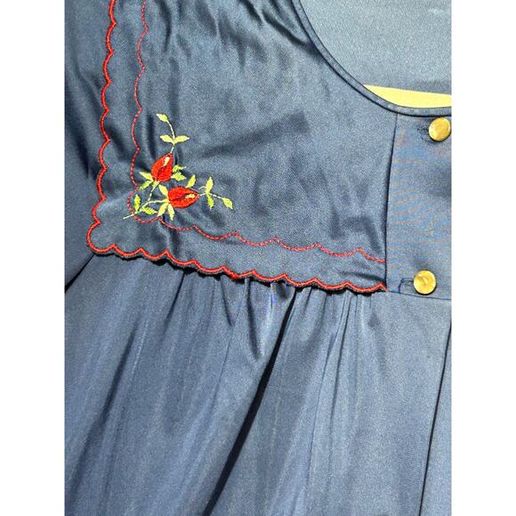 Vintage Shadowline 2pc set Pajamas Blue with rose accents Women's size 34 - Picture 7 of 7